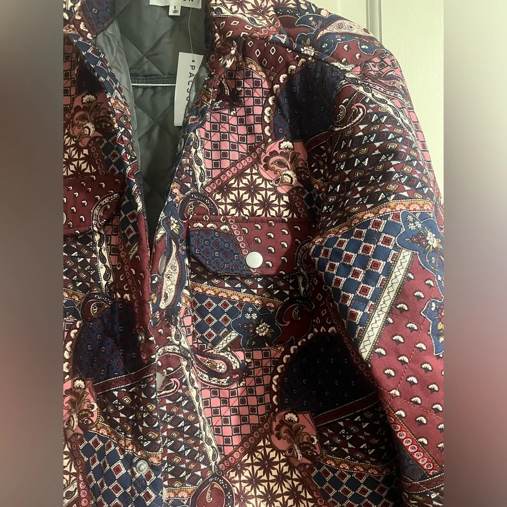 NWT Paisley quilted shirt jacket - Picture 5 of 7